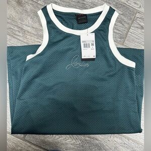 Jordan Women's Teal and White Jersey Top